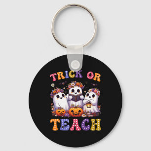Eller Teach Halloween Ghost Pumpkin Spooky Teacher Nyckelring