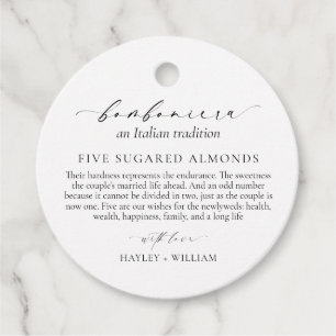 Ellesmere An Italiana Tradition 5 Sugared Almonds Gåvor Etiketter