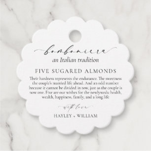 Ellesmere An Italiana Tradition 5 Sugared Almonds Gåvor Etiketter