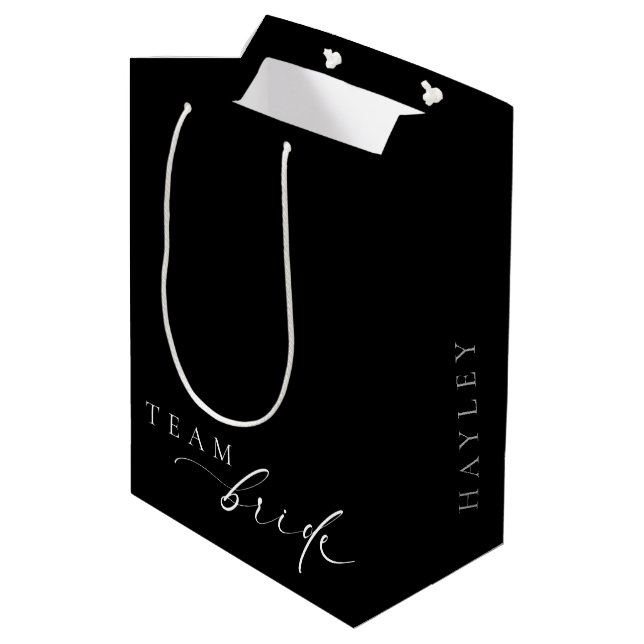Ellesmere Black Minimalist Bröllagsteam Brud Medi (Baksidan Vinklad)