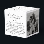 Ellesmere En italiensk tradition 5 sockeralmond Presentaskar<br><div class="desc">Dessa sockeralmondfavoritlådor för bröllop har en minimalistisk design och ett kalligrafiskt huvud. Anpassa lådan med era namn, den skriftliga rubriken kan inte redigeras. För mer avancerad anpassning av denna design, välj helt enkelt "Anpassa den"-knappen ovan.</div>