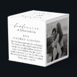 Ellesmere En italiensk tradition 5 sockeralmonds Presentaskar<br><div class="desc">Dessa sockeralmonds bröllopsfavoritförpackning har en minimalistisk design och kalligrafisk rubrik. Anpassa lådan med dina namn,  den skriftliga rubriken kan inte redigeras. För mer avancerad anpassning av denna design,  välj helt enkelt "Anpassa" -knappen ovan.</div>