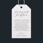 Ellesmere En italiensk tradition av sockermandel Presentetikett<br><div class="desc">Den här märkrn med sövda mandlar för bröllop har en minimalistisk design och kalligrafi. Anpassa märkrna med namn. Skriptrubriken kan inte redigeras. Dessa favoritmärkord kan användas för bröllop, möhippor, babyduschar, födelsedagar eller andra händelser. Om du vill göra en mer avancerad anpassning av den här designen väljer du bara knappen "Anpassa...</div>