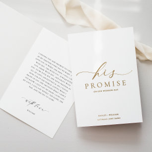 Ellesmere Hans promise Vows Bok Bröllop Folierat Kort