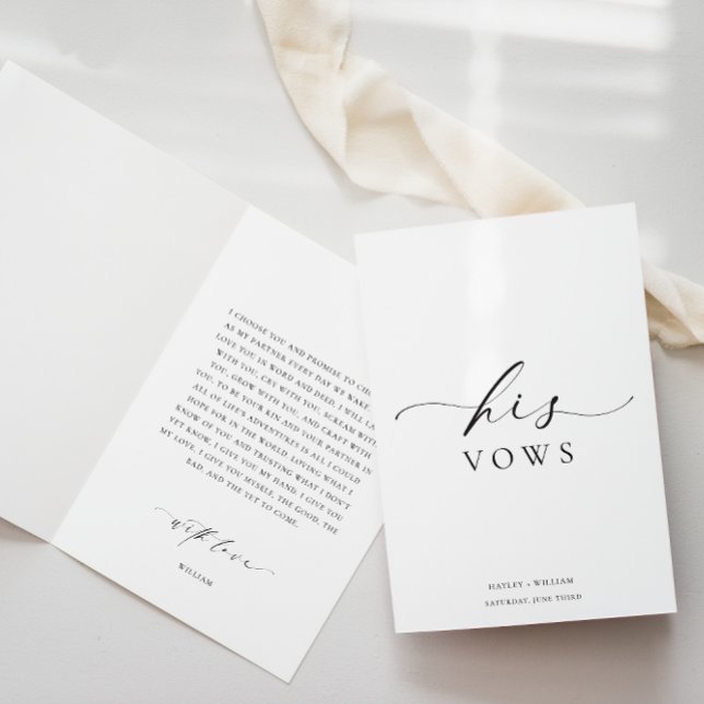 Ellesmere Hans Vows Bröllop Card Kort (His Vows Book Ellesmere)