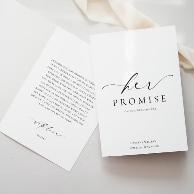 Ellesmere Hennes löfte Vows Bok Bröllop Card Kort (Her Promise Wedding Day Ellesmere)