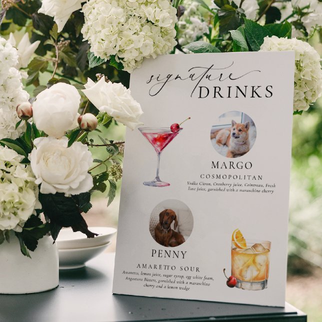 Ellesmere Minimal Pet Foto Signaturdrycker Skylt (Pet Photo Signature Drinks Sign Ellesmere )