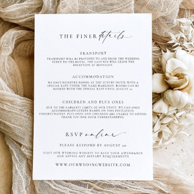 Ellesmere Minimalist Bröllop Inbjudningar (Ellesmere All In One Wedding Invitation )