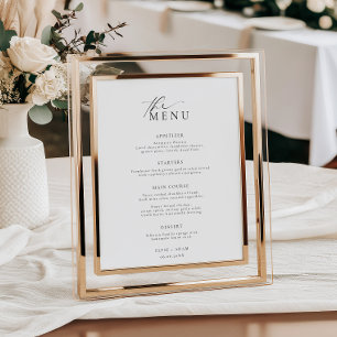 Ellesmere Minimalist Bröllop Menu Poster