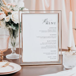 Ellesmere Minimalist Bröllop Menu Poster