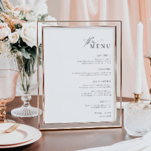 Ellesmere Minimalist Bröllop Menu Poster
