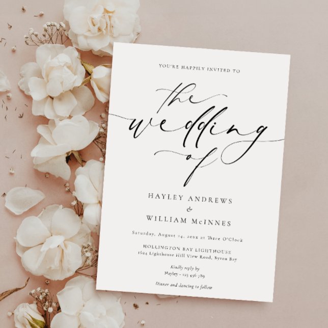 Ellesmere Minimalist Bröllop och detaljer Inbjudningar (Wedding Invitation Ellesemere )