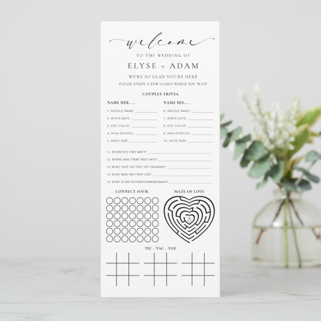 Ellesmere Minimalist Bröllop Quiz och Inbjudningar (Stående Fram)