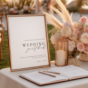Ellesmere Minimalist Wedding Guest Book Sign Poster