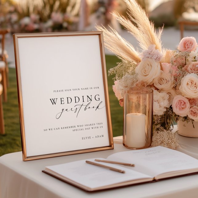 Ellesmere Minimalist Wedding Guest Book Sign Poster (Skapare uppladdad)