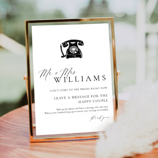 Ellesmere Modern Minimal Audio Guestbook Poster (Mr and Mrs Audio Guestbook Sign Ellesmere)