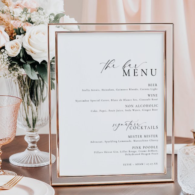 Ellesmere Modern Minimal Barmeny skylt (Skapare uppladdad)