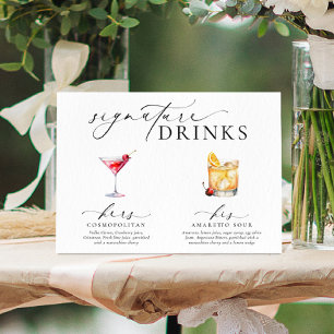 Ellesmere Modern Minimal Namnteckning Drinks-tecke Poster