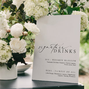 Ellesmere Modern Minimal Namnteckning Drinks-tecke Poster