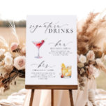 Ellesmere Modern Minimal Namnteckning Drinks-tecke Poster<br><div class="desc">Det här namnteckning dryckesmenytecknet har en modern kalligrafisk skriptrubrik och minimalistisk design. Skripttextrubriken är en bild som inte kan redigeras. Rubrikbilden kan storleksändras så att den passar alla poster storleka. All annan text är helt redigerbar. Mallen innehåller över 100 drycksalternativ. Om du vill ändra dryckesbilden väljer du knappen "Anpassa" och...</div>