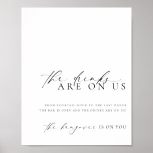 Ellesmere Modern Minimal Open Pub Menu-tecken Poster