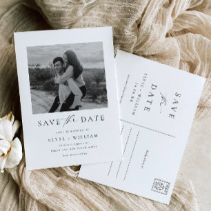 Ellesmere Modern Minimalist Photo Save Date Vykort