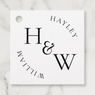 Ellesmere Monogram Wedding Favor Gåvor Etiketter