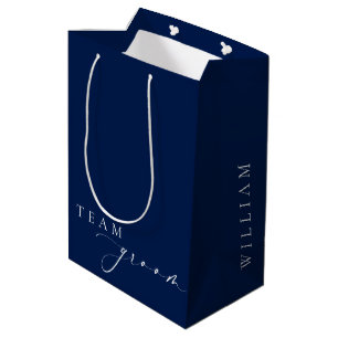 Ellesmere Navy Minimalist Bröllop Team Groom