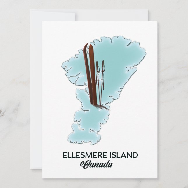 Ellesmere ö Kanada karta poster (Framsida)