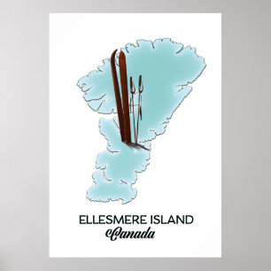 Ellesmere ö Kanada karta poster