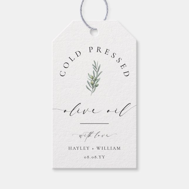 Ellesmere Olive Oil Favor Presentetikett (Framsidan)