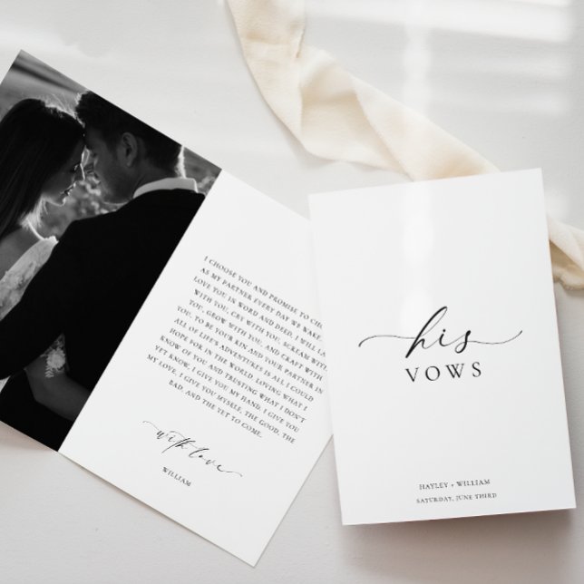 Ellesmere Photo Hans Vows Bröllop Card Kort (His Vows Book With Photo)