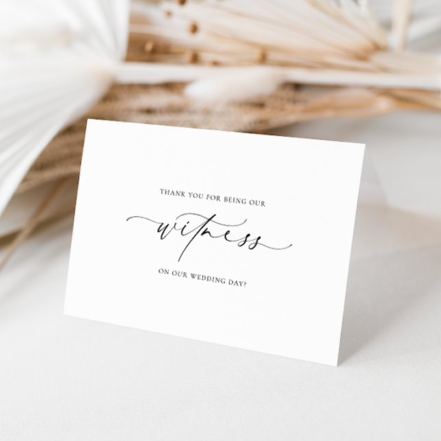 Ellesmere Tack för att vara vårt vittne Bröllop Kort (Wedding Witness Thank You Card Ellesmere )