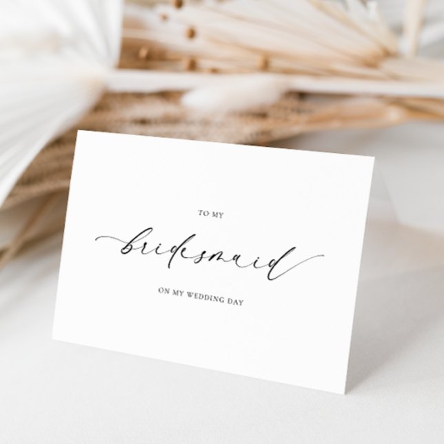 Ellesmere till min brudtärna bröllopskort kort (Ellesmere To My Bridesmaid Wedding Day Card)