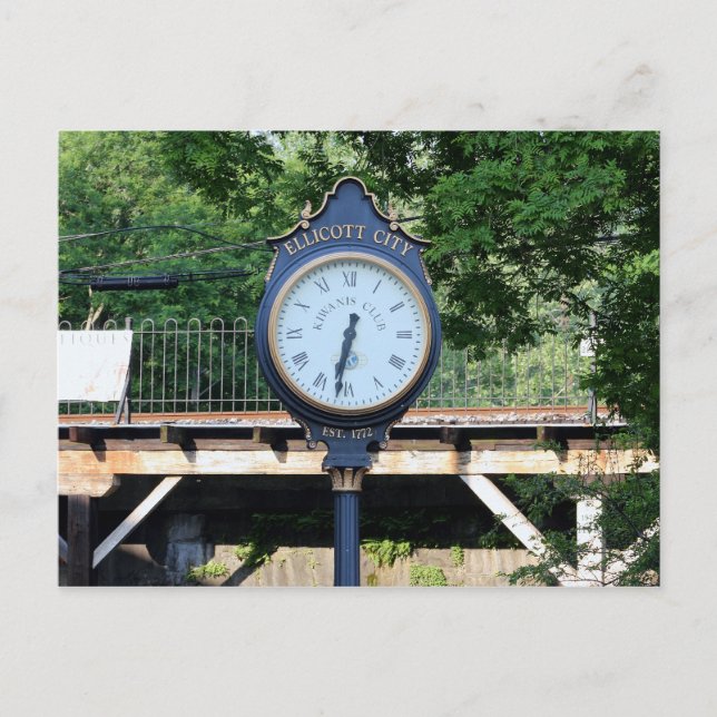 Ellicott City, Maryland Clock Vykort (Framsida)
