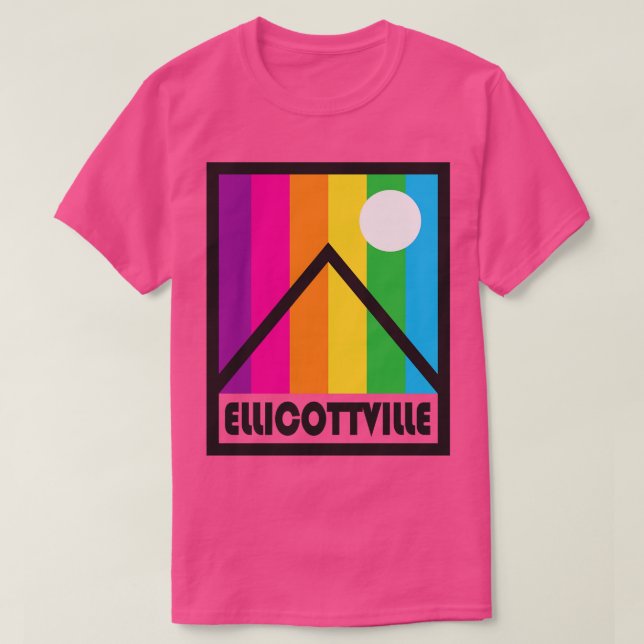 Ellicottville New York Souvenir Gift Rainbow Mount T Shirt (Design framsida)