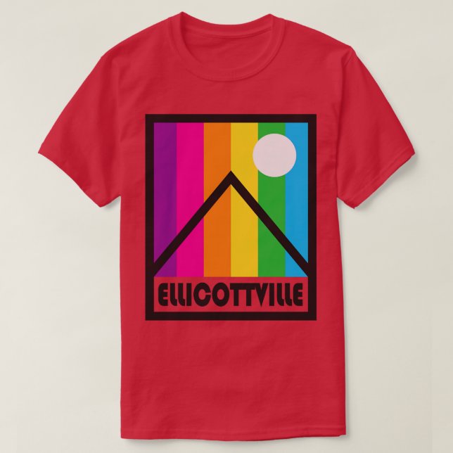 Ellicottville New York Souvenir Gift Rainbow Mount T Shirt (Design framsida)