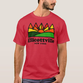 Ellicottville NY New York Retro Vintage Mountains T Shirt