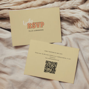 ELLIE Enkel Retro & Fet QR-kod Bröllop OSA Kort