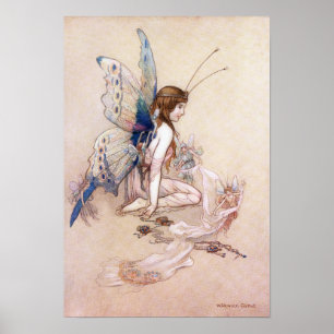 Ellie får hennes Vingar av Warwick Goble Poster