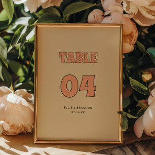 ELLIE Minimalistisk Retro-typografi Bröllop Bordsnummer
