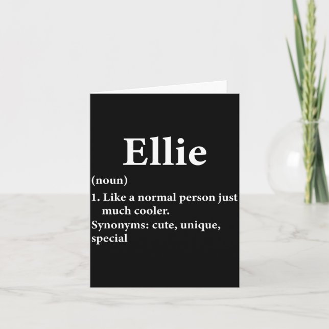 Ellie Namn Definition  Kort (Framsida)
