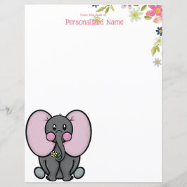 Ellie Phant Blommigt Obeklädd Pappra Lakan