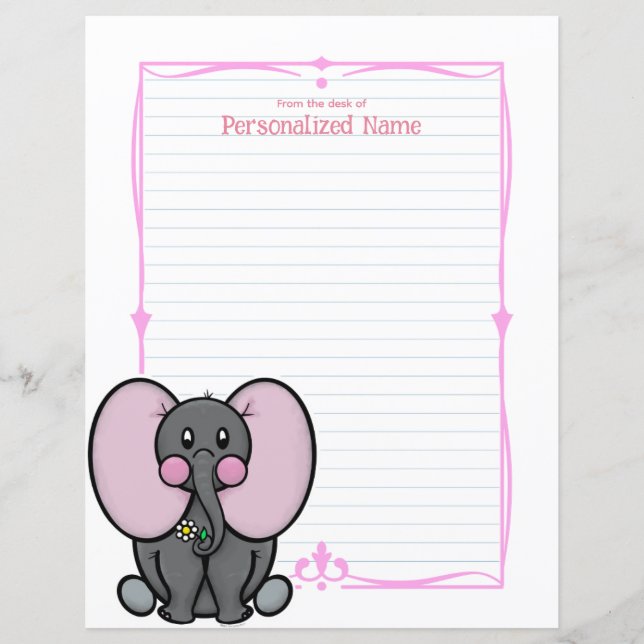 Ellie Phant Rosa Lining Papprare Lakan (Framsida)