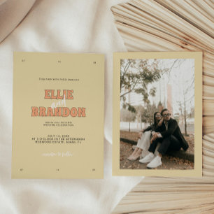ELLIE Retro Modern Fetstil Typografi Bröllop Inbjudningar