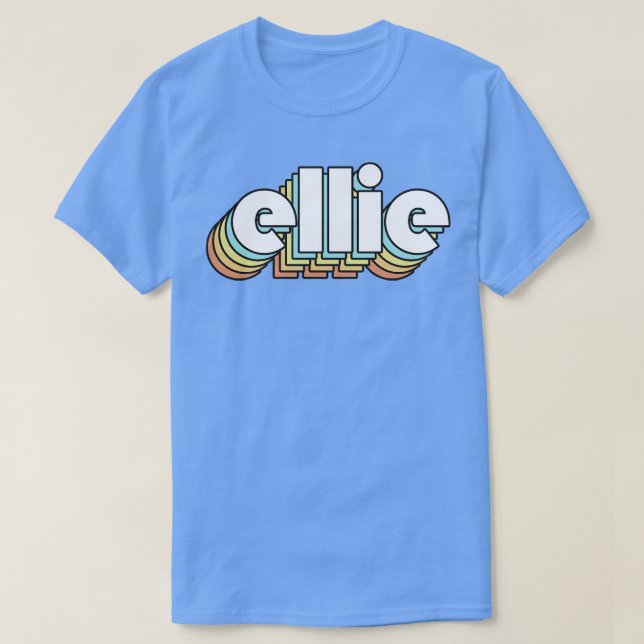 Ellie Retro Regbow Typography Faded Stil T Shirt (Design framsida)