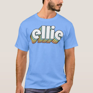 Ellie Retro Regbow Typography Faded Stil T Shirt