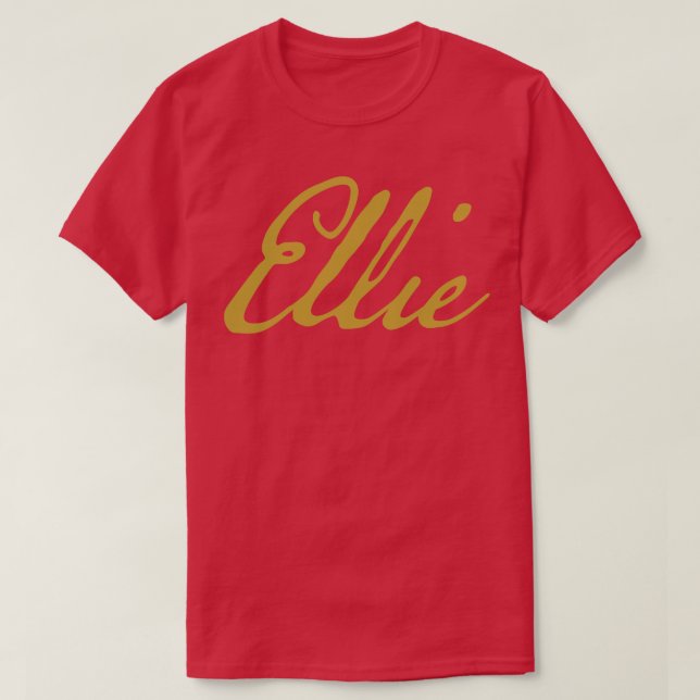 Ellie Typography Guld-skript T Shirt (Design framsida)
