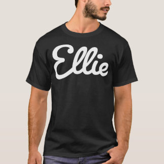 Ellie Typography White Cursive Script T Shirt