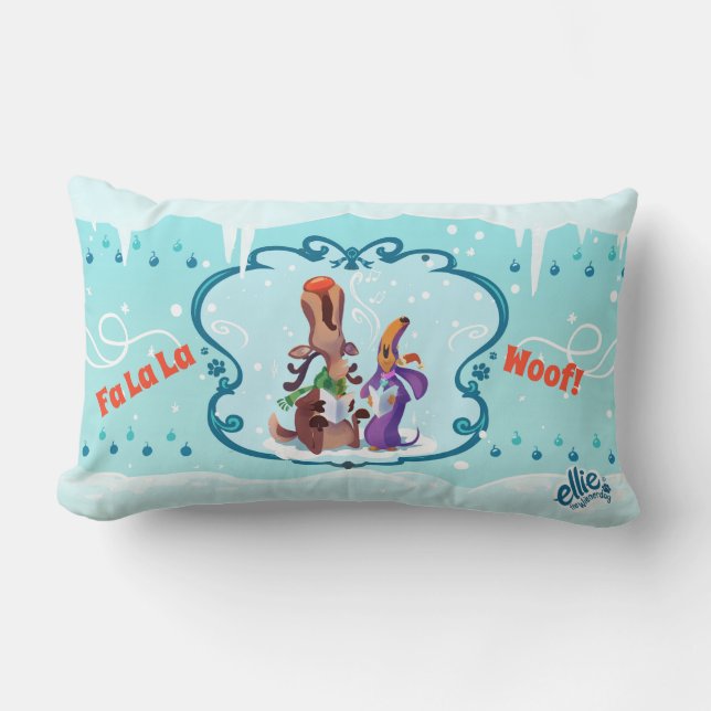 Ellie Wienerdog® WeenDeer Helgdag Lumbarkudde (Framsida)